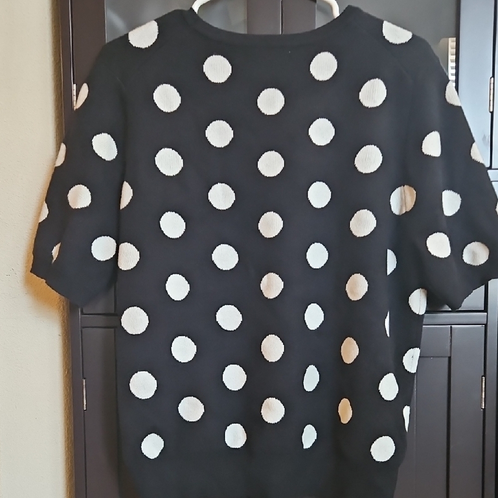 Philosophy Black and White Polka Dot Sweater - Picture 5 of 5